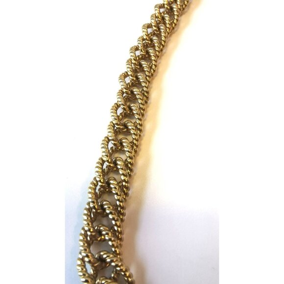 Alfred Sung Braided Gold Tone Necklace Vintage - Picture 6 of 9